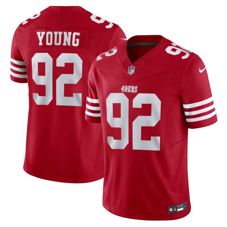 2023 Men NFL San Francisco 49ers #92 Chase Young Nike Vapor F.U.S.E. Limited red Jersey
